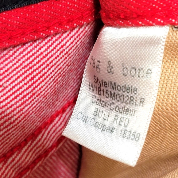 Rag & Bone Bull Red Denim Skirt Size 29. #260 - Picture 3 of 6